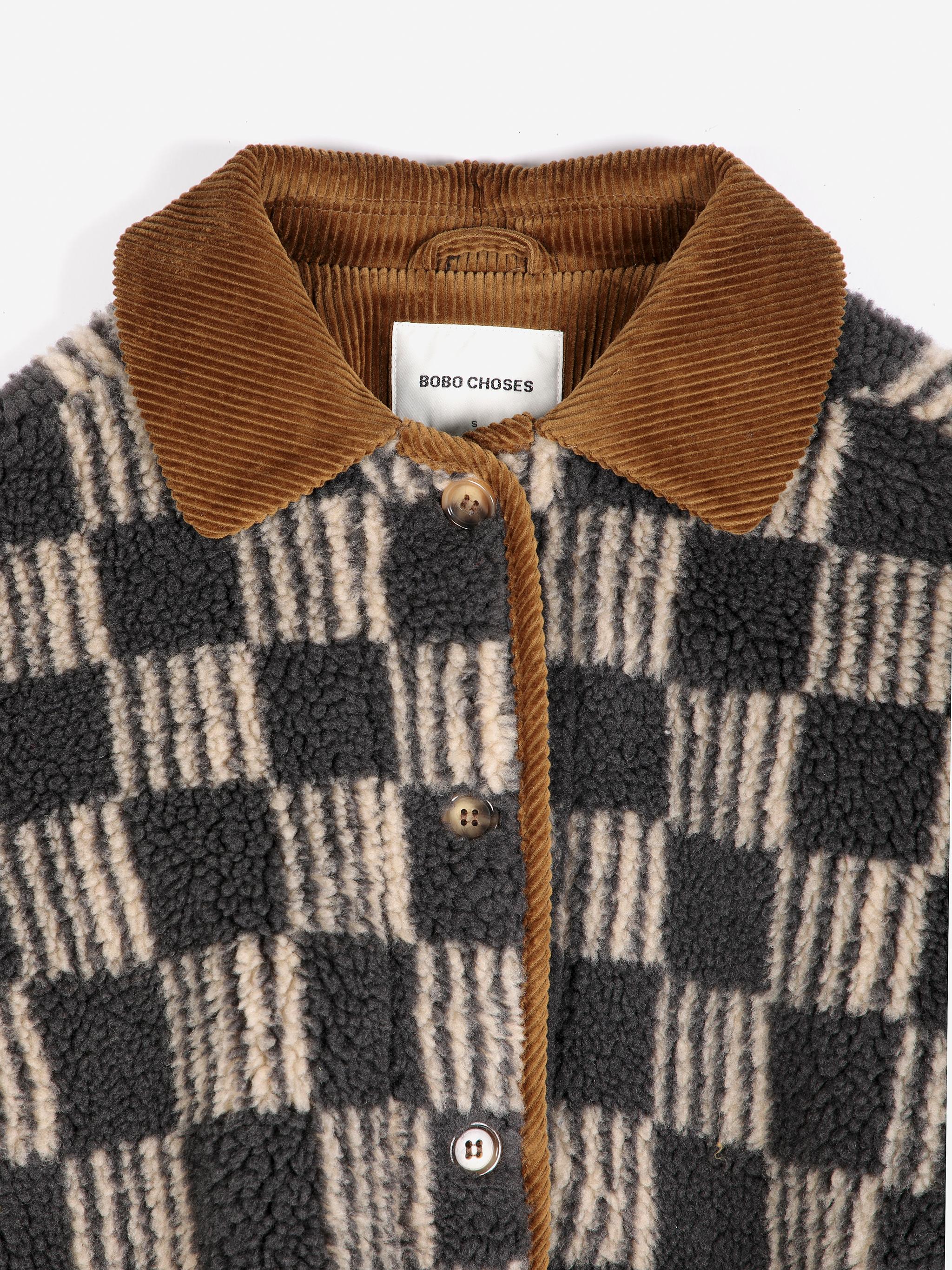 Bobo Choses Almost Moiré All Over Sherpa Jacket Damen Teddyjacke beige braun